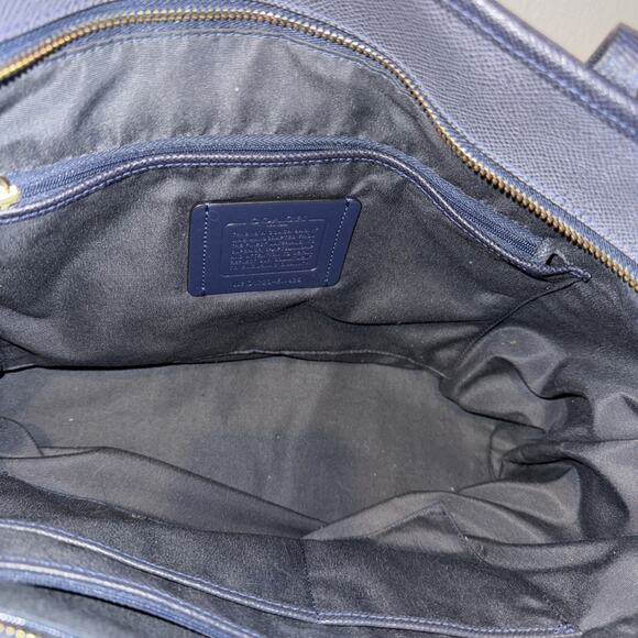 Coach F11926 City Tote Blue Pebbled Leather Shoulder Bag Purse - Picture 6 of 7